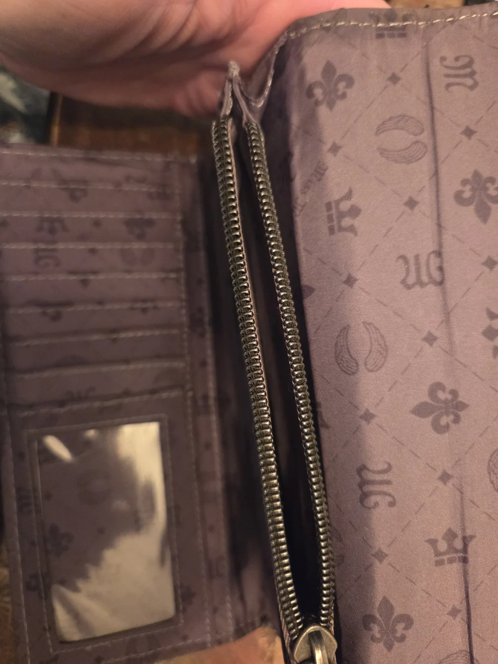 Miss Me Black Wallet with Gold Underlay and Studs